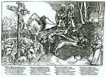 Romersk katolicism och lutheranism kontrasterad, c.1520-21